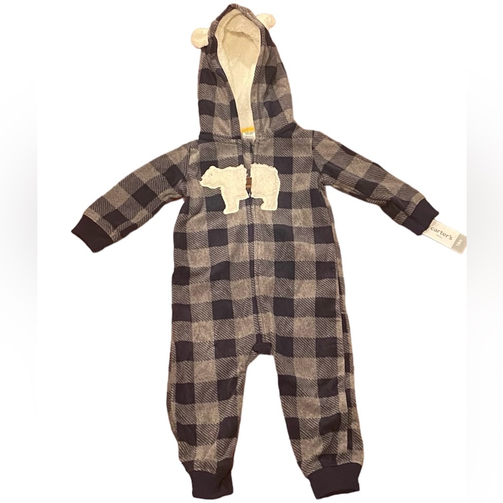Kids Carter’s Winter  Brand New with Tag Size 18M  Zip-Up Jumpsuit Hoodie